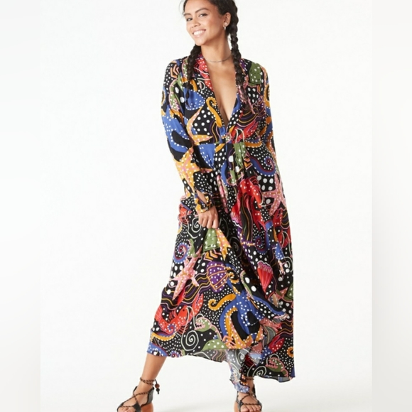 FARM Rio Dresses & Skirts - Farm rio under the sea long sleeve maxi dress